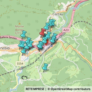 Mappa A23 Palmanova - Udine - Tarvisio, 33018 Tarvisio UD, Italia (0.65833)