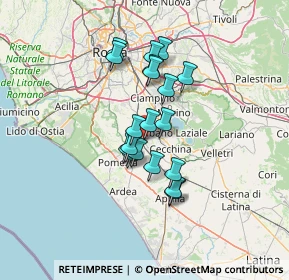 Mappa 00134 Santa Palomba RM, Italia (10.73579)