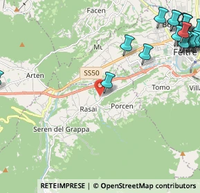 Mappa Via Vittime delle Foibe, 32030 Seren del Grappa BL, Italia (3.3895)