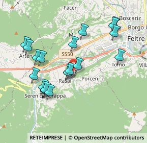 Mappa Via Vittime delle Foibe, 32030 Seren del Grappa BL, Italia (1.8575)