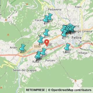 Mappa Via Giare, 32032 Feltre BL, Italia (1.8145)