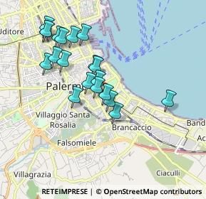 Mappa Piazza Vincenzo Tineo, 90127 Palermo PA, Italia (1.9215)