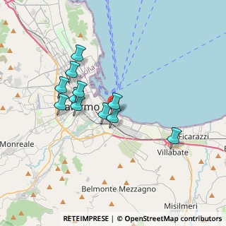 Mappa Via Messina Marine, 90127 Palermo PA, Italia (3.45909)