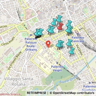 Mappa Via Giordano Alfonso, 90127 Palermo PA, Italia (0.437)