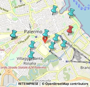 Mappa Via Giordano Alfonso, 90127 Palermo PA, Italia (1.04182)