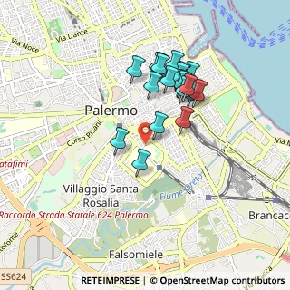 Mappa Via Giordano Alfonso, 90127 Palermo PA, Italia (0.8865)