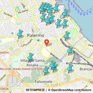 Mappa Via Giordano Alfonso, 90127 Palermo PA, Italia (1.445)