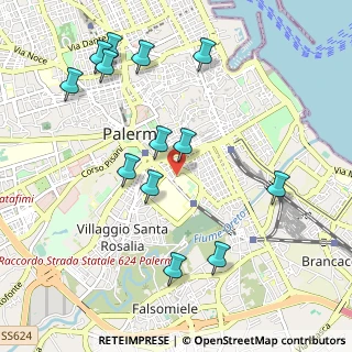 Mappa Via Giordano Alfonso, 90127 Palermo PA, Italia (1.23692)