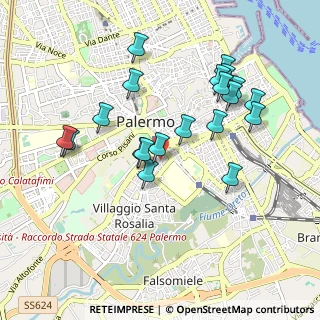 Mappa Via Monfenera, 90127 Palermo PA, Italia (1.037)