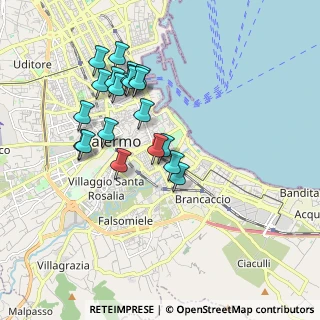 Mappa Via Mario Orso Corbino, 90127 Palermo PA, Italia (1.898)