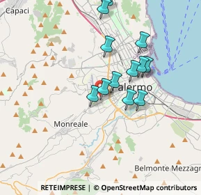 Mappa Via Bragaglia Marinella, 90129 Palermo PA, Italia (3.43333)