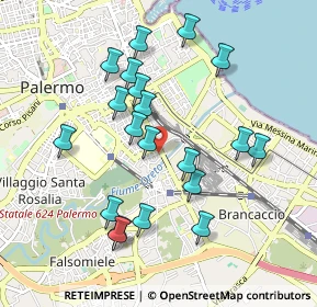 Mappa Via Luigi Manfredi, 90127 Palermo PA, Italia (1.034)