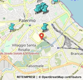 Mappa Via Gaetano Parlavecchio, 90127 Palermo PA, Italia (1.36615)