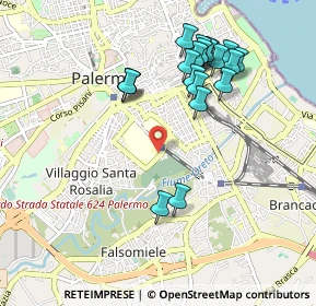 Mappa Via Gaetano Parlavecchio, 90127 Palermo PA, Italia (1.088)
