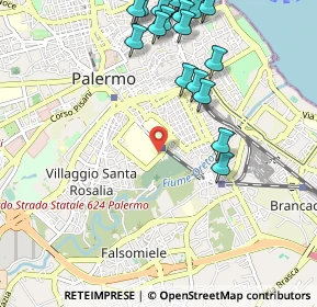 Mappa Via Gaetano Parlavecchio, 90127 Palermo PA, Italia (1.466)