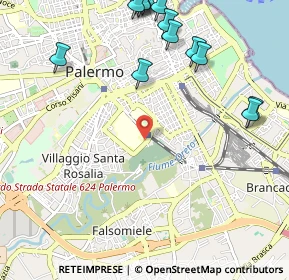 Mappa Via Gaetano Parlavecchio, 90127 Palermo PA, Italia (1.56357)