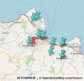 Mappa Via Volontari Italiani del Sangue, 90128 Palermo PA, Italia (6.8025)