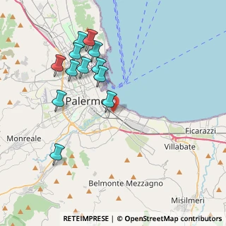 Mappa Via Letterio Lizio Bruno, 90124 Palermo PA, Italia (4.49167)