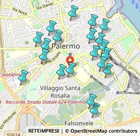 Mappa Via Enrico Toti, 90127 Palermo PA, Italia (1.091)