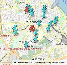 Mappa Via Enrico Toti, 90127 Palermo PA, Italia (1.063)