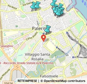 Mappa Via Giuseppe Basile, 90127 Palermo PA, Italia (1.33333)