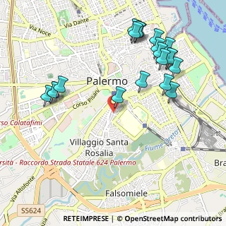 Mappa Via Enrico Toti, 90127 Palermo PA, Italia (1.315)