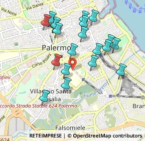 Mappa Piazza Nicola Leotta 1 Padiglione chirurgia, 90127 Palermo PA, Italia (1.052)