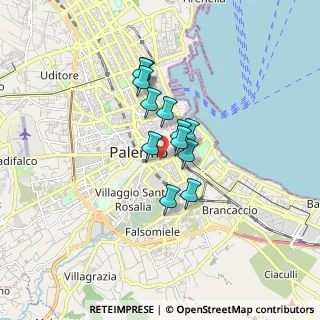 Mappa Corso Tukory, 90143 Palermo PA, Italia (1.2475)