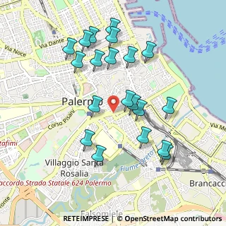 Mappa Corso Tukory, 90143 Palermo PA, Italia (1.0765)