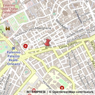 Mappa Corso Tukory, 145, 90134 Palermo, Palermo (Sicilia)
