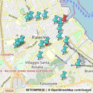 Mappa Via Francesco Porcelli, 90127 Palermo PA, Italia (1.22)