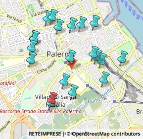 Mappa Via Francesco Porcelli, 90127 Palermo PA, Italia (1.122)