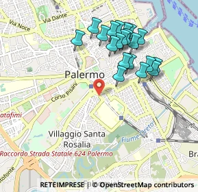 Mappa Via Francesco Porcelli, 90127 Palermo PA, Italia (1.052)