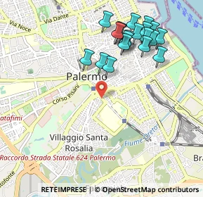 Mappa Via Francesco Porcelli, 90127 Palermo PA, Italia (1.2)