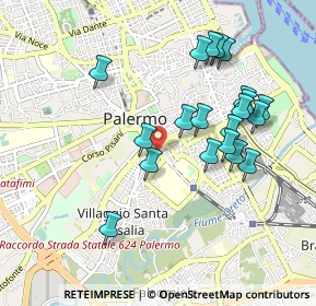 Mappa Via Francesco Porcelli, 90127 Palermo PA, Italia (1.036)