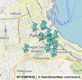 Mappa Via Francesco Porcelli, 90127 Palermo PA, Italia (1.24167)