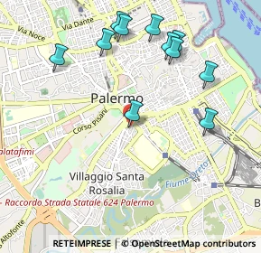 Mappa Via Francesco Porcelli, 90128 Palermo PA, Italia (1.22545)