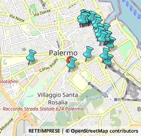 Mappa Via Francesco Porcelli, 90128 Palermo PA, Italia (1.167)