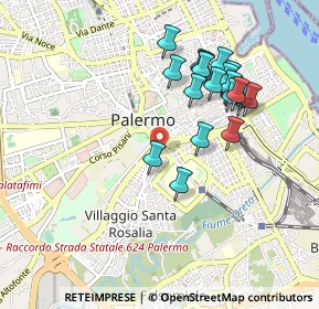 Mappa Via Francesco Porcelli, 90128 Palermo PA, Italia (1)