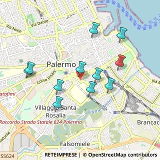 Mappa Piazza delle Cliniche, 90127 Palermo PA, Italia (1.03818)