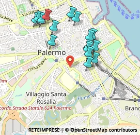 Mappa Piazza delle Cliniche, 90127 Palermo PA, Italia (1.04875)