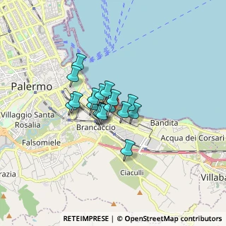 Mappa Via Bione Cesare, 90123 Palermo PA, Italia (1.08294)