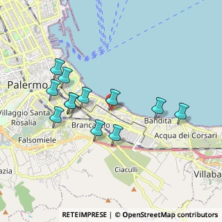 Mappa Via Francesco la Ferla Generale, 90123 Palermo PA, Italia (1.96667)