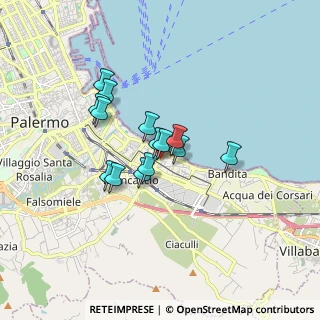 Mappa Via Francesco la Ferla Generale, 90123 Palermo PA, Italia (1.345)