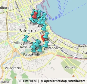 Mappa Via Oreto, 90100 Palermo PA, Italia (1.691)