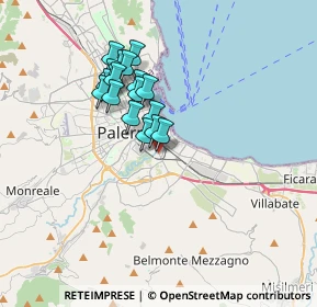 Mappa Via Oreto, 90100 Palermo PA, Italia (3.10778)