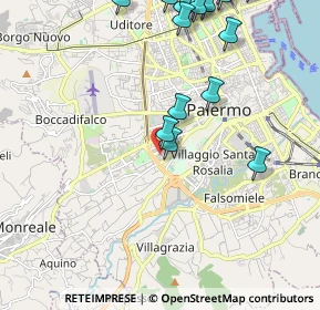 Mappa Via Michelangelo Falvetto, 90129 Palermo PA, Italia (3.08529)