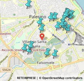 Mappa Via Roberto Indovina, 90127 Palermo PA, Italia (1.2285)