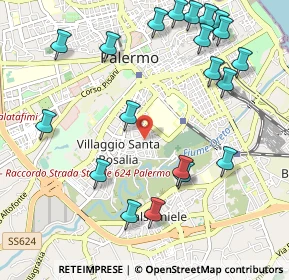 Mappa Via Roberto Indovina, 90127 Palermo PA, Italia (1.395)