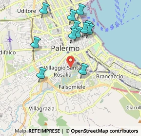 Mappa Via Giovanbattista Ughetti, 90127 Palermo PA, Italia (2.18833)